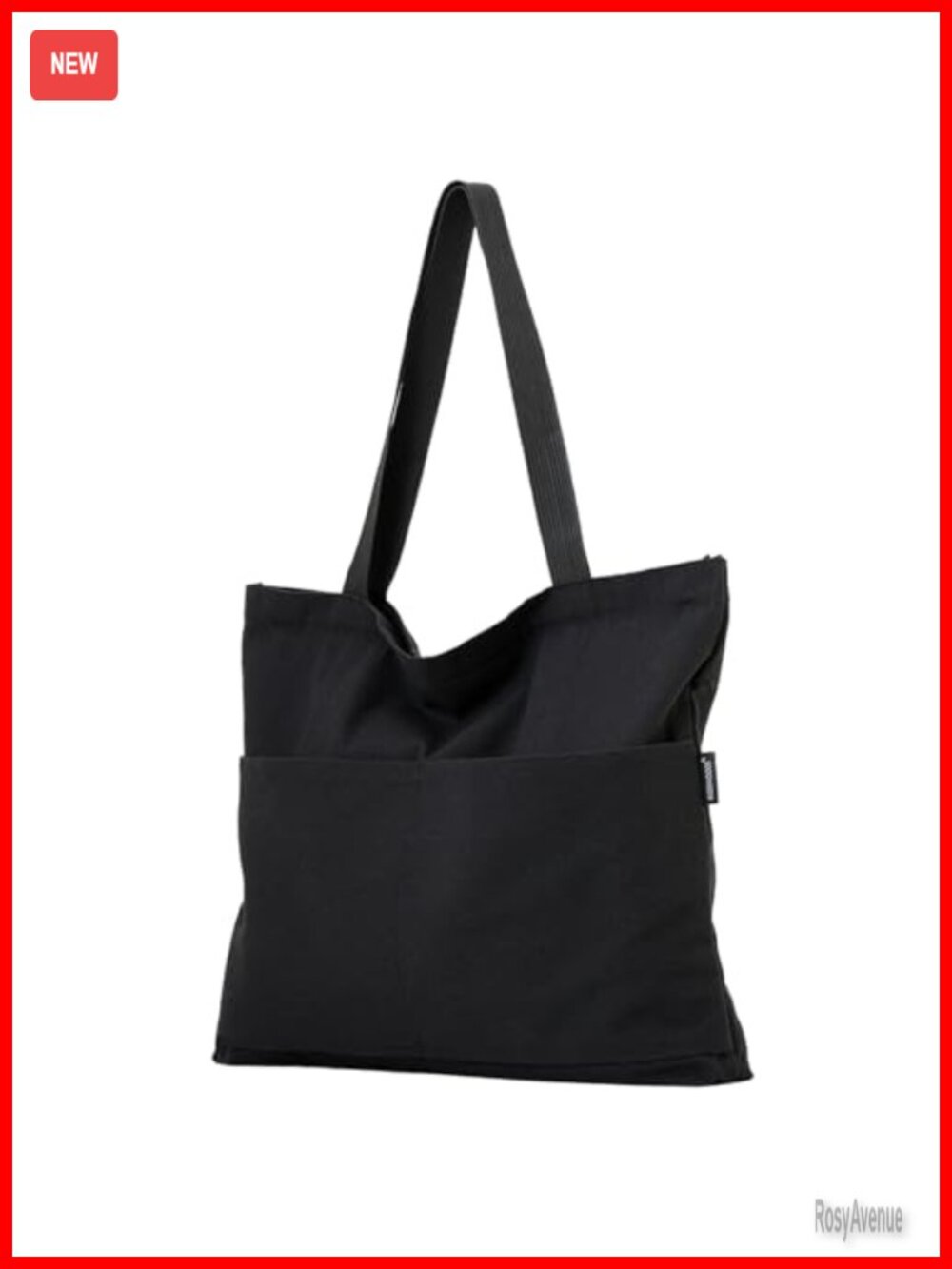 Canvas Tote Bag with Zipper Wide Shoulder Straps Travel Purse